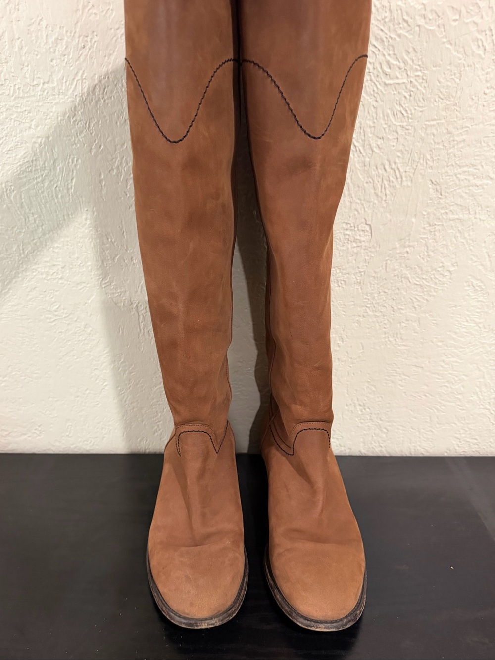 Chanel Brown Suede Leather Tall Riding Western Boot & Signature CC — Size 37 - Picture 3 of 8